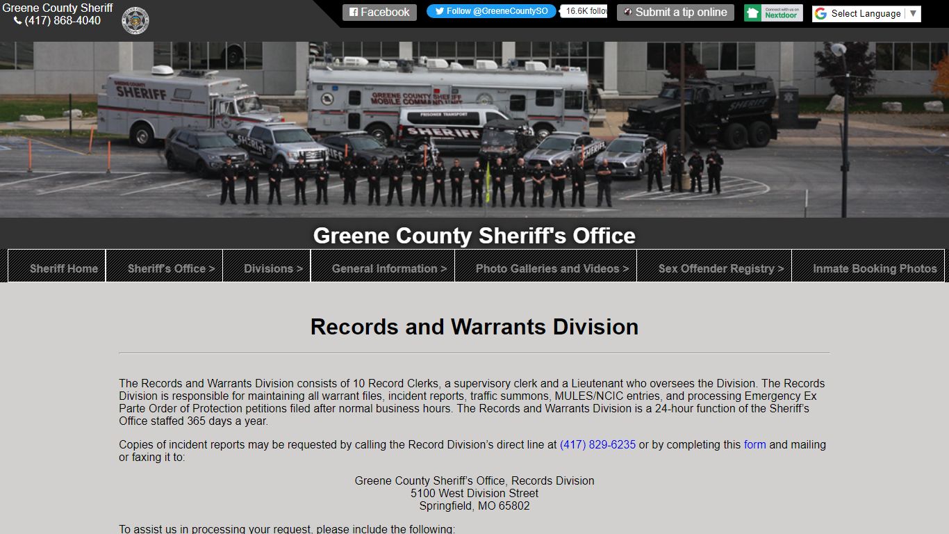 Records and Warrants Division - Greene County, Missouri